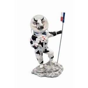 Texas Longhorn Cow Astronaut Figurine “Houston We Have Landed” Space